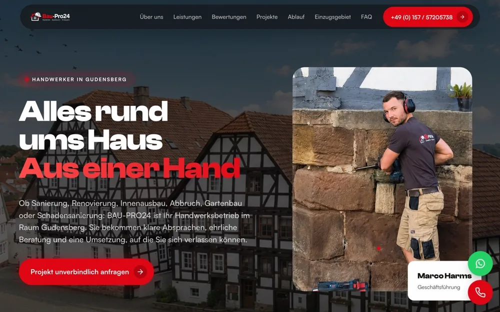 Startseite von BauPro24