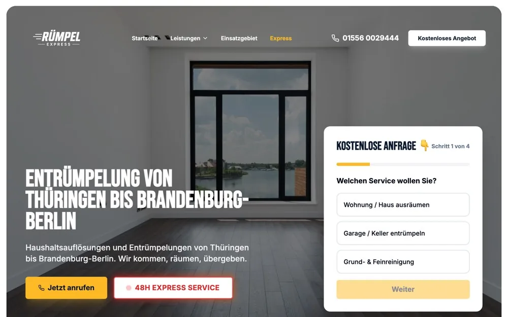 Startseite von Express Entrümpelung 24