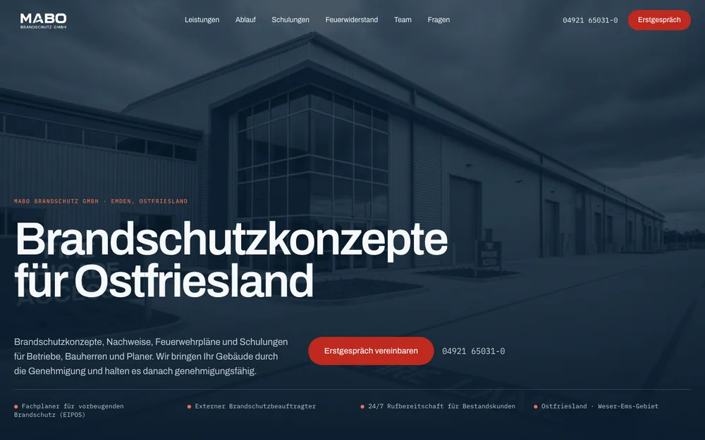 Startseite von MABO Brandschutz
