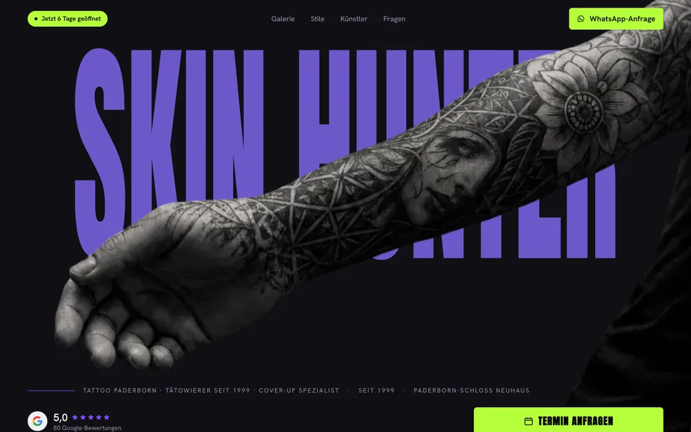 Startseite von Skin Hunter Tattoo
